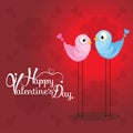 Valentine`s day background with two love bird.